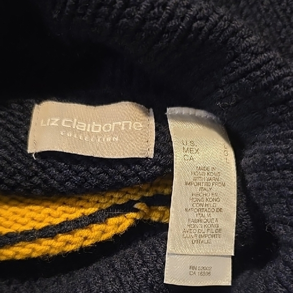 Liz Claiborne Colorblock Turtleneck Sweater - Red, Yellow, Blue, Navy - Picture 2 of 4